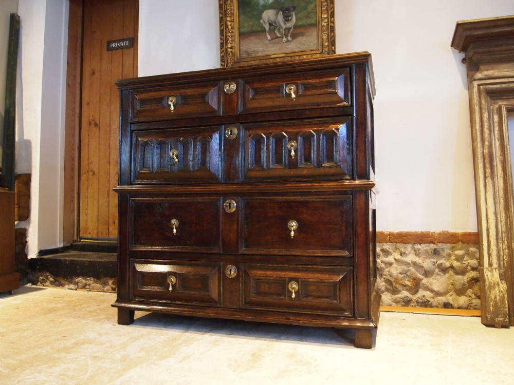 Chest of drawers stunning rare Charles II Oak c1680