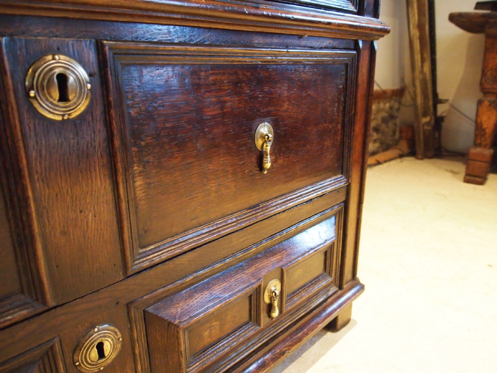 Chest of drawers stunning rare Charles II Oak c1680 View X
