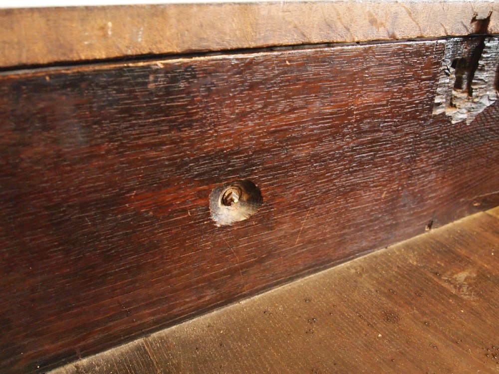 Chest of drawers stunning rare Charles II Oak c1680 View XVI