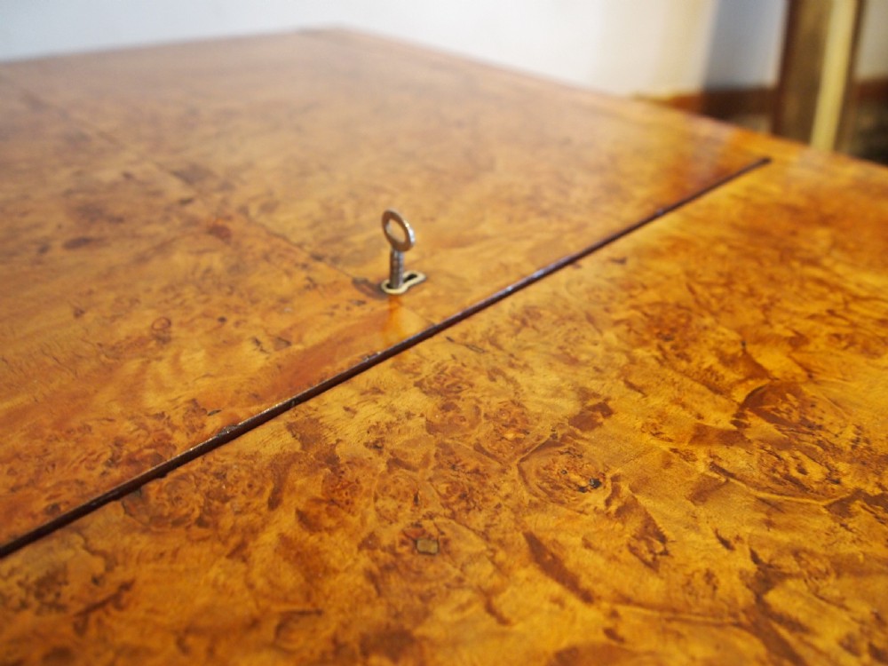 Work table sewing box rare Art Deco Burr Walnut c1920 View X