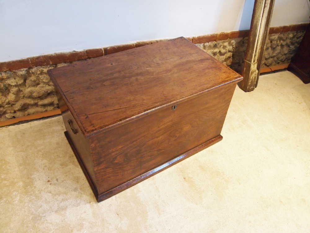 Chest trunk coffer blanket box George III Elm c1800 View III
