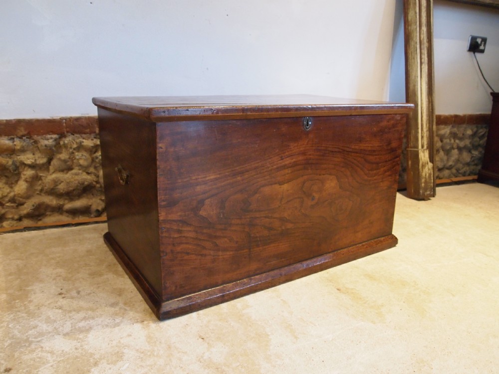 Chest trunk coffer blanket box George III Elm c1800 View IV