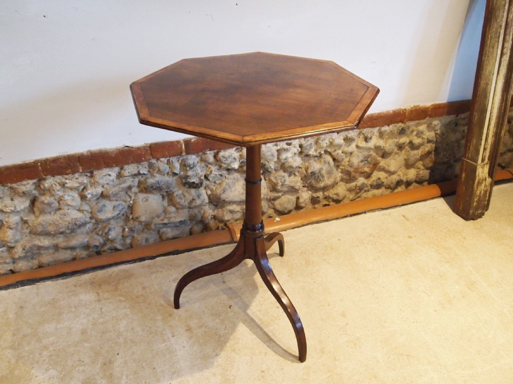 Table rare fine Sheraton side hall wine lamp tilt top Mahogany c1780 View III