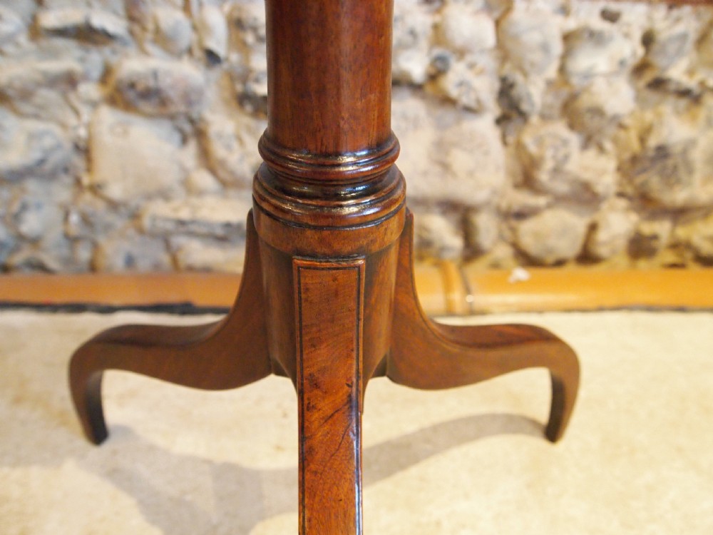 Table rare fine Sheraton side hall wine lamp tilt top Mahogany c1780 View VIII