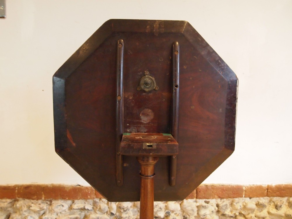 Table rare fine Sheraton side hall wine lamp tilt top Mahogany c1780 View IX