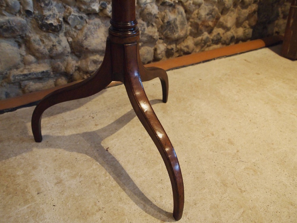 Table rare fine Sheraton side hall wine lamp tilt top Mahogany c1780 View X
