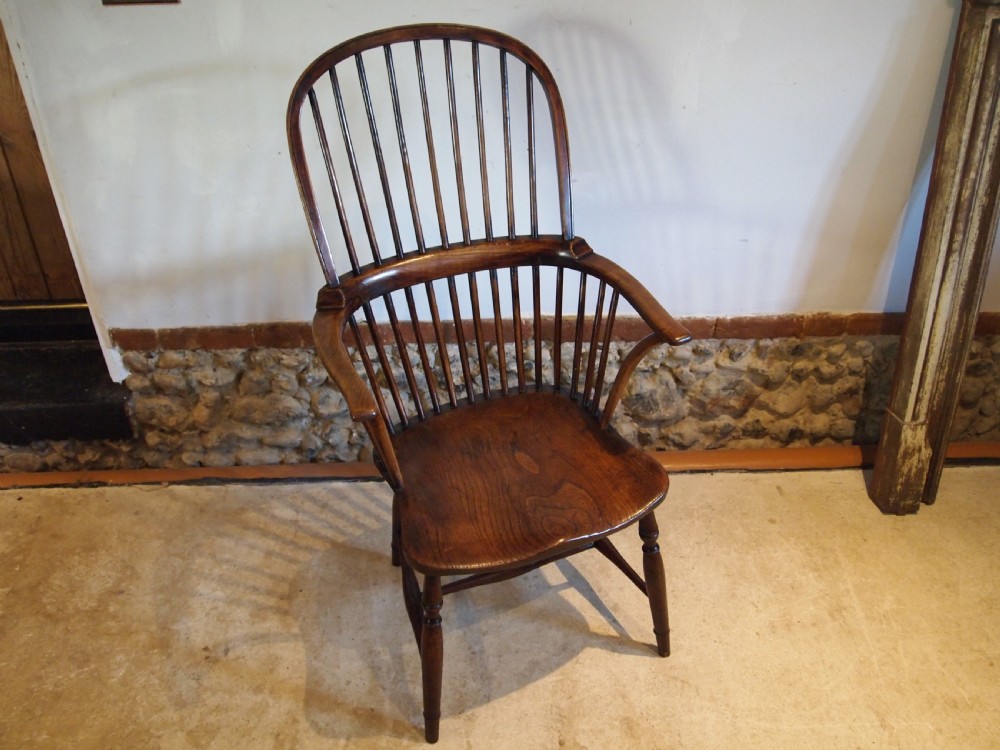 Chairs wonderful high back George III Windsor armchair c1800 View VII