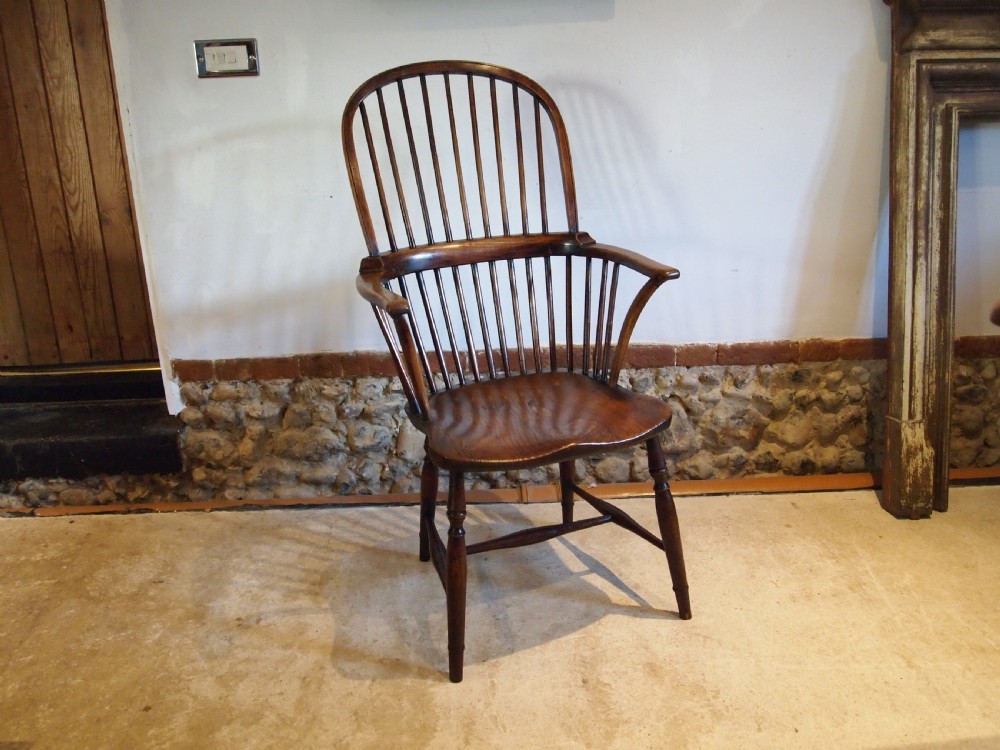 Chairs wonderful high back George III Windsor armchair c1800 View VIII