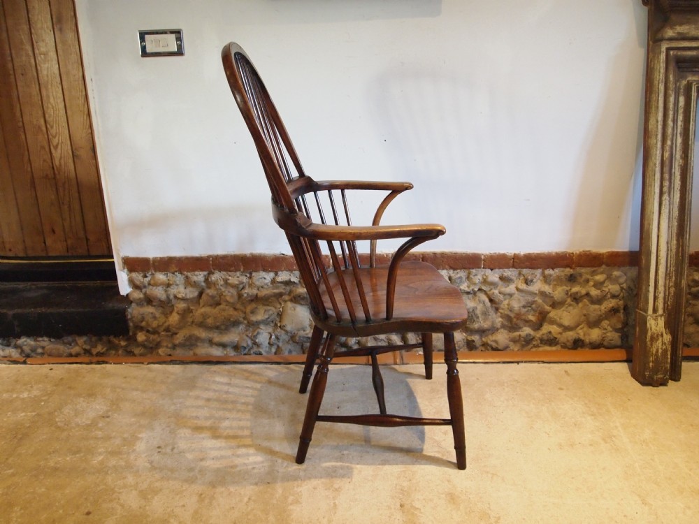 Chairs wonderful high back George III Windsor armchair c1800 View X