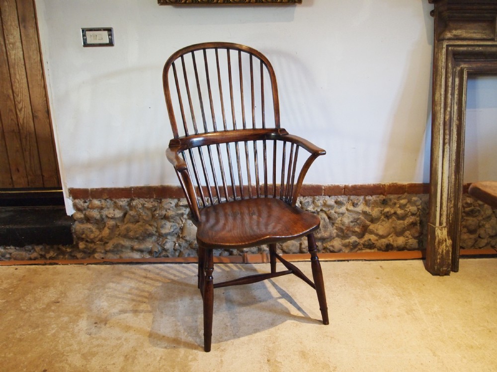 Chairs wonderful high back George III Windsor armchair c1800 View XI