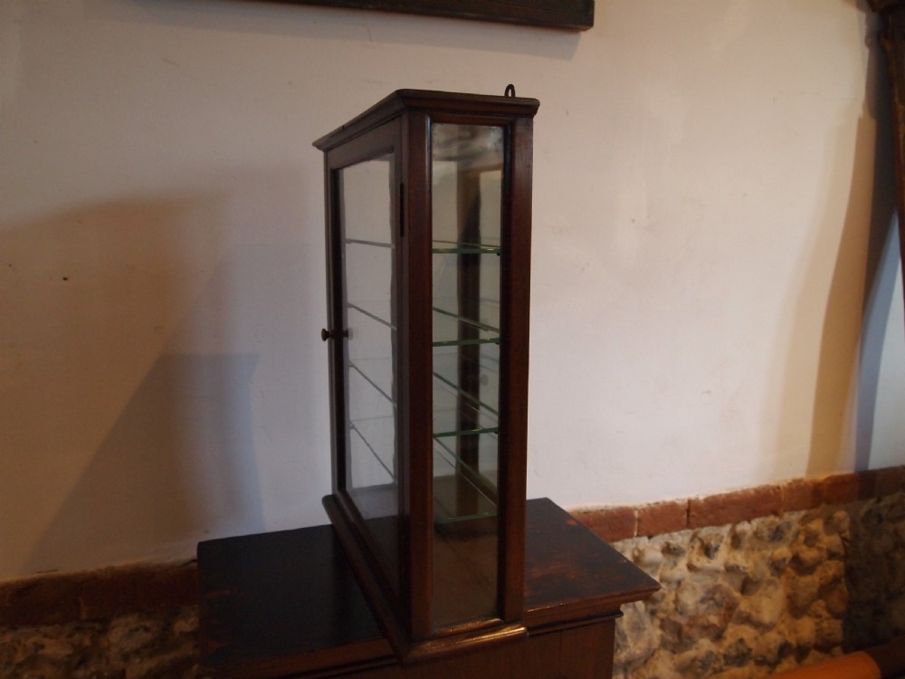 Cabinet display apothecary Victorian Mahogany c1890 View V