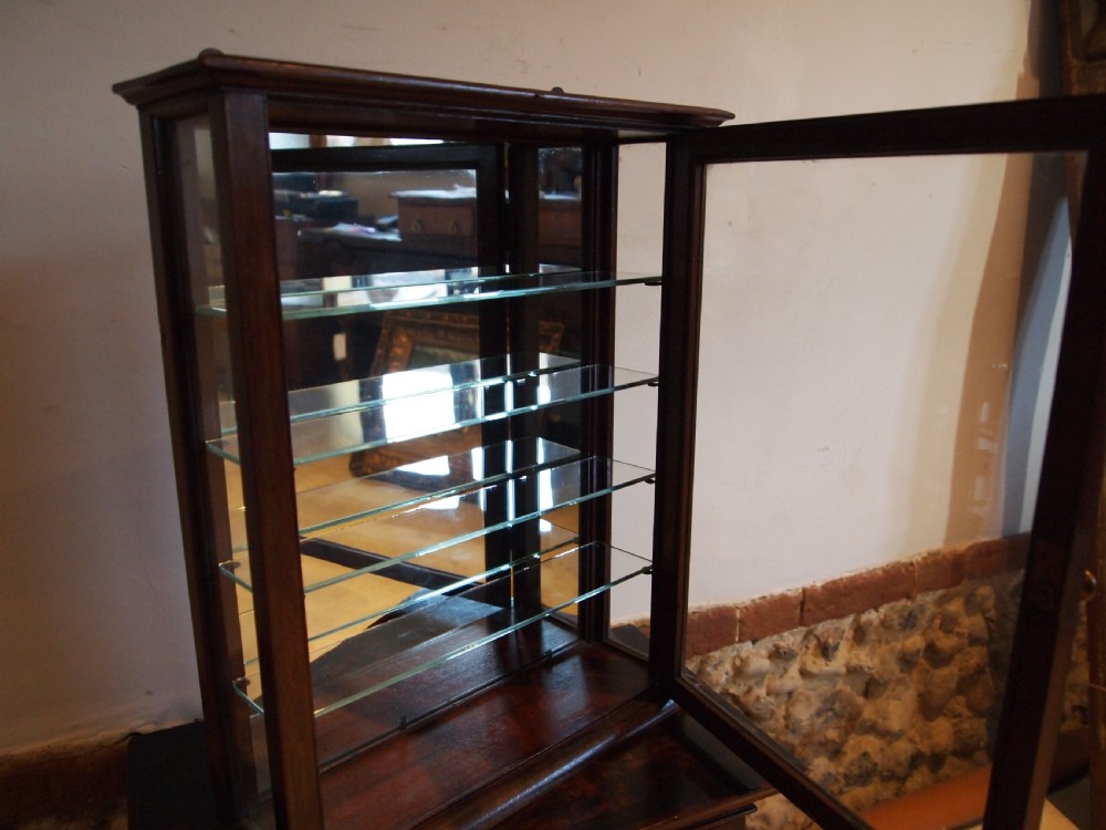 Cabinet display apothecary Victorian Mahogany c1890 View VIII