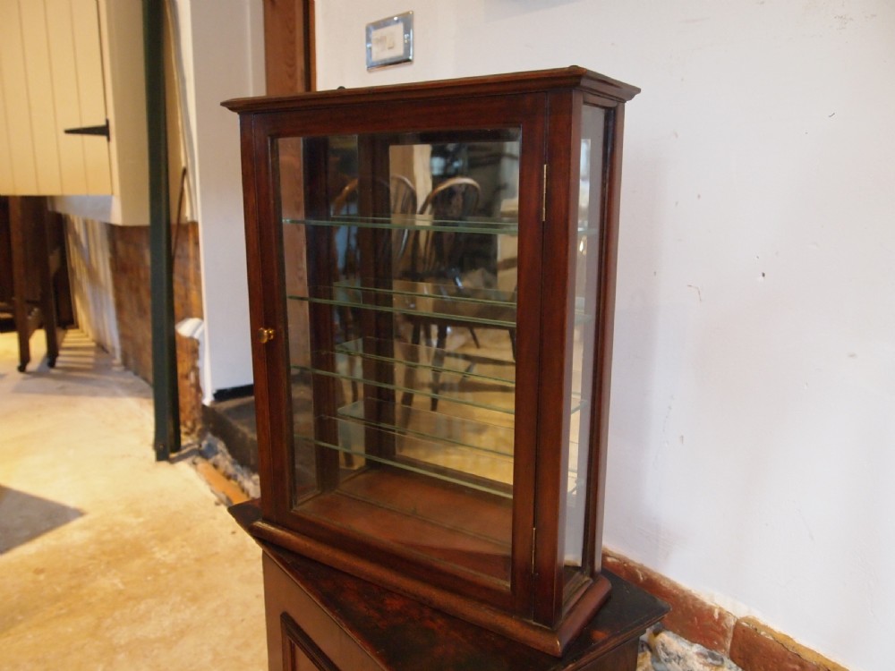 Cabinet display apothecary Victorian Mahogany c1890 View X