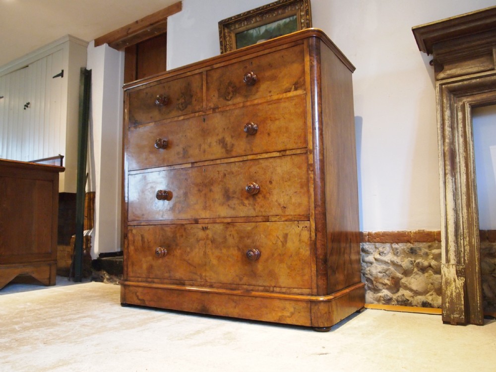 Chest of drawers finest Burr Walnut Victorian chest London c1860