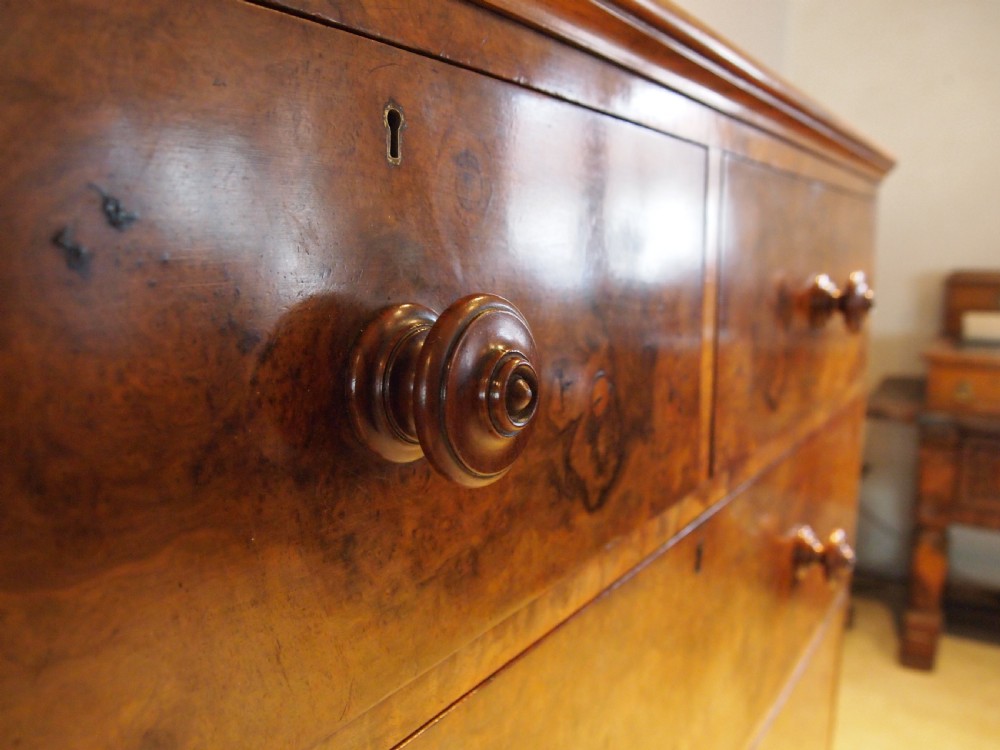 Chest of drawers finest Burr Walnut Victorian chest London c1860 View II