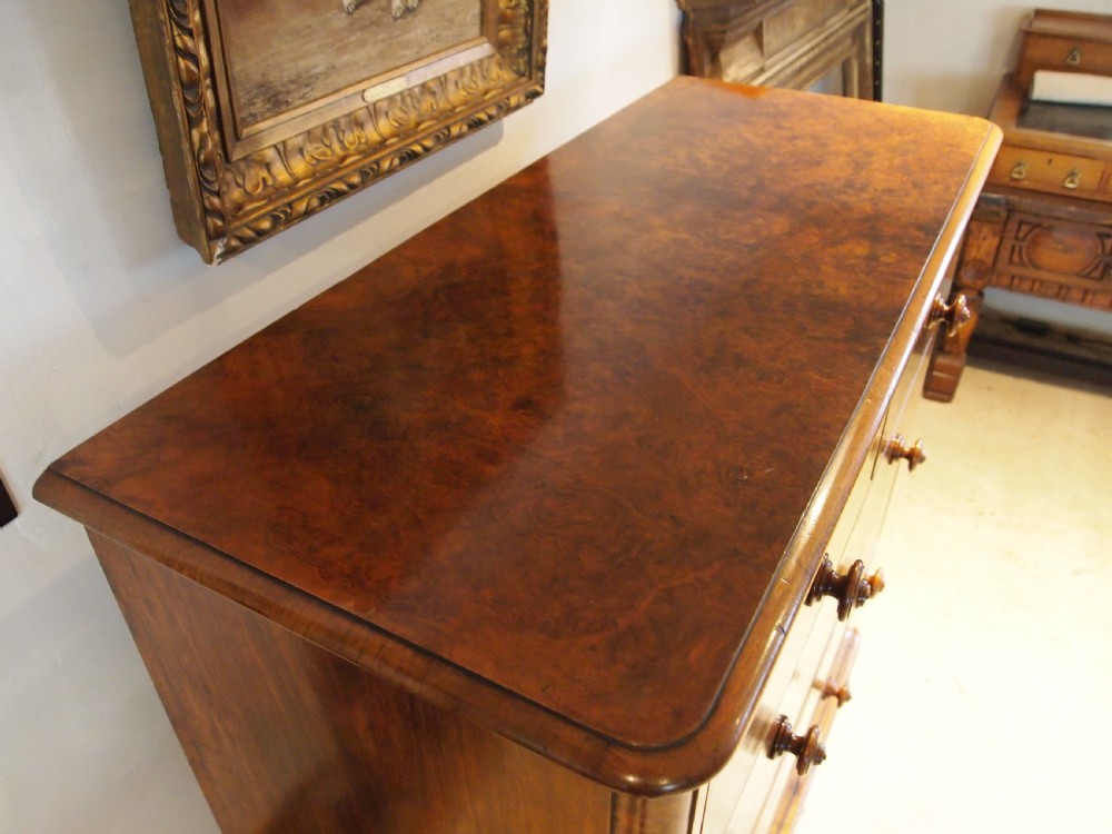 Chest of drawers finest Burr Walnut Victorian chest London c1860 View IV