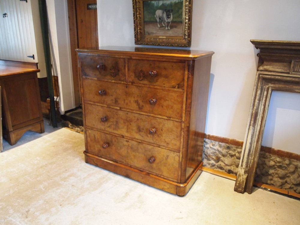 Chest of drawers finest Burr Walnut Victorian chest London c1860 View X