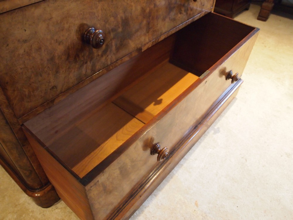 Chest of drawers finest Burr Walnut Victorian chest London c1860 View XII