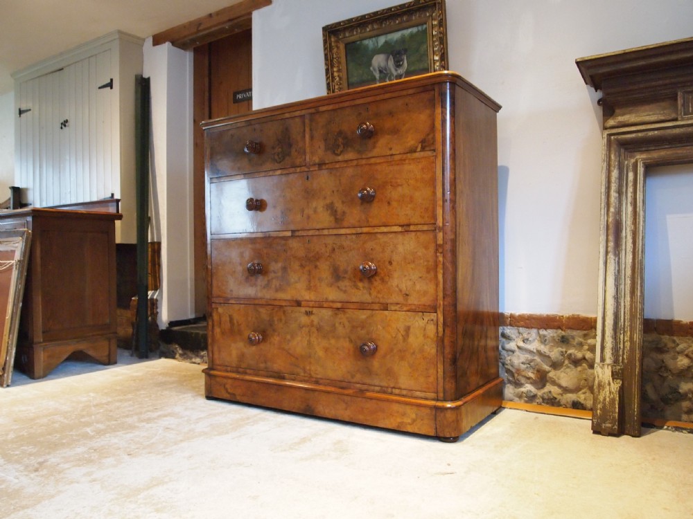 Chest of drawers finest Burr Walnut Victorian chest London c1860 View XIX