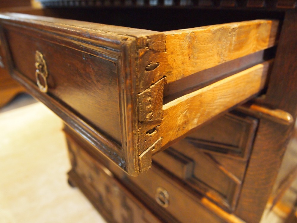 Chest of drawers rare small Charles II Oak c1680 View VIII