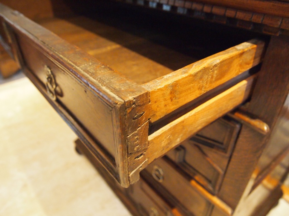 Chest of drawers rare small Charles II Oak c1680 View X