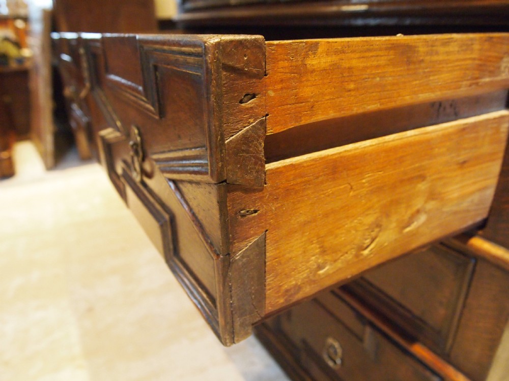 Chest of drawers rare small Charles II Oak c1680 View XII