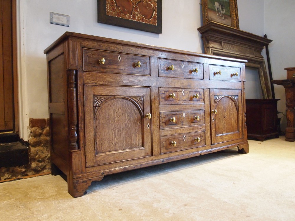 Dresser outstanding George III Oak sideboard c1800 View IV