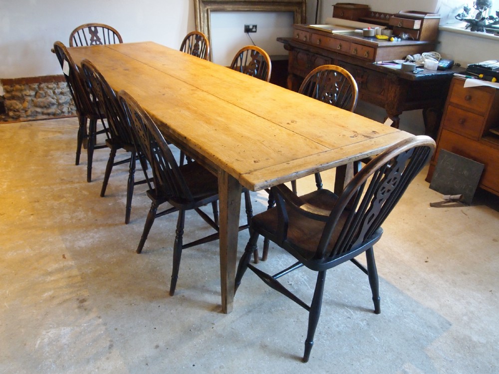 Table stunning French Oak refectory dining large farmhouse c1860 View VIII
