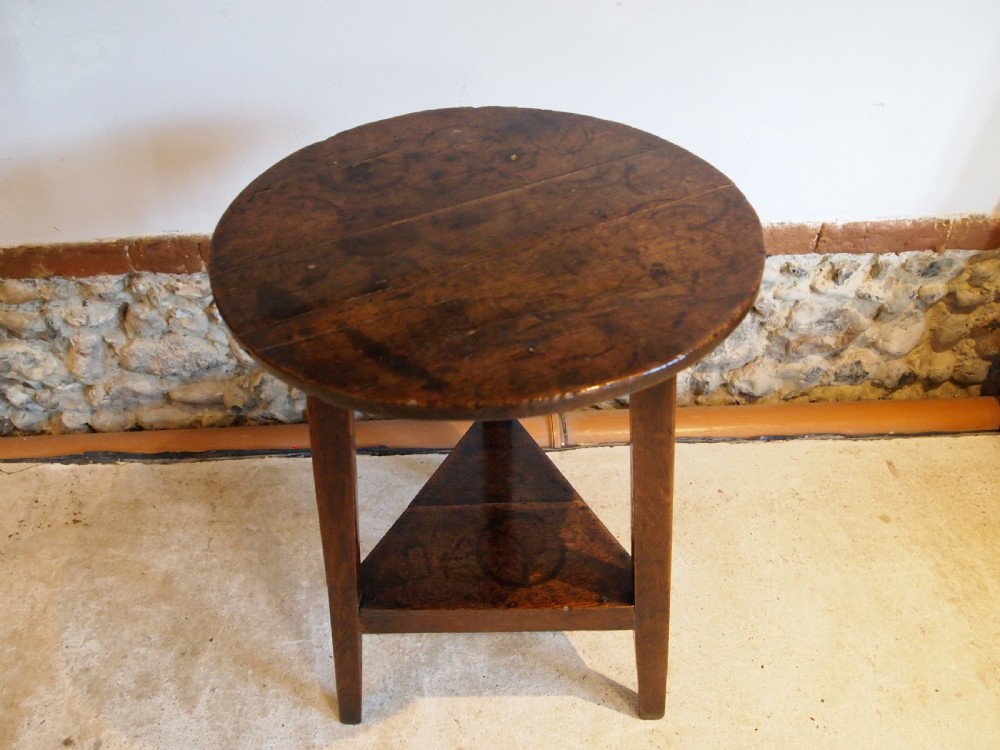 Table wonderful George III Oak cricket table hall lamp side c1770 View IV