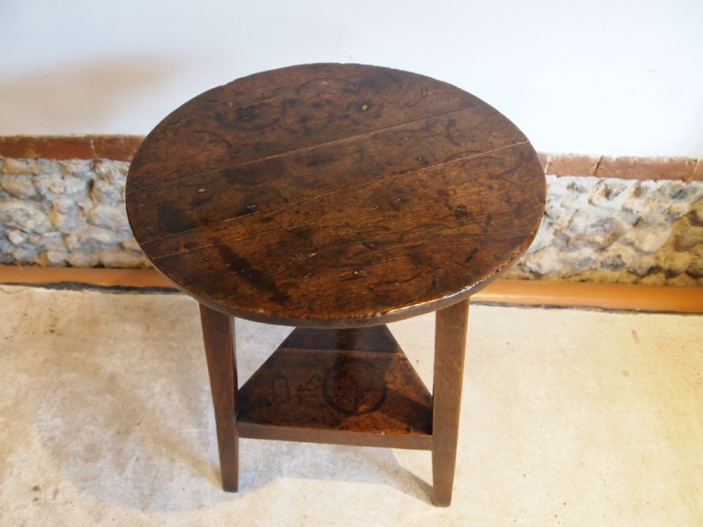 Table wonderful George III Oak cricket table hall lamp side c1770 View VI