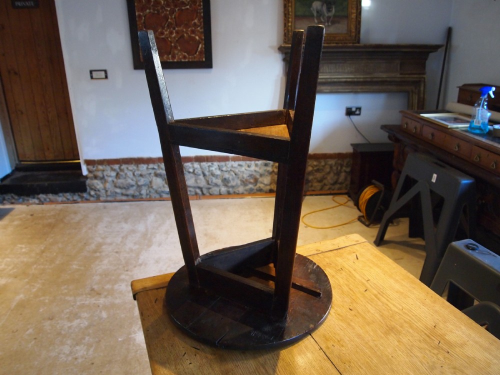Table wonderful George III Oak cricket table hall lamp side c1770 View XII