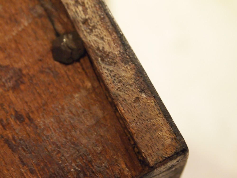 Chest of drawers V rare small William & Mary Oak and Walnut c1690 View V