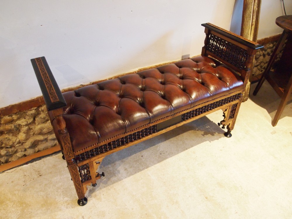Settle stunning window seat Arts and Crafts Liberty and co c1900 View IV