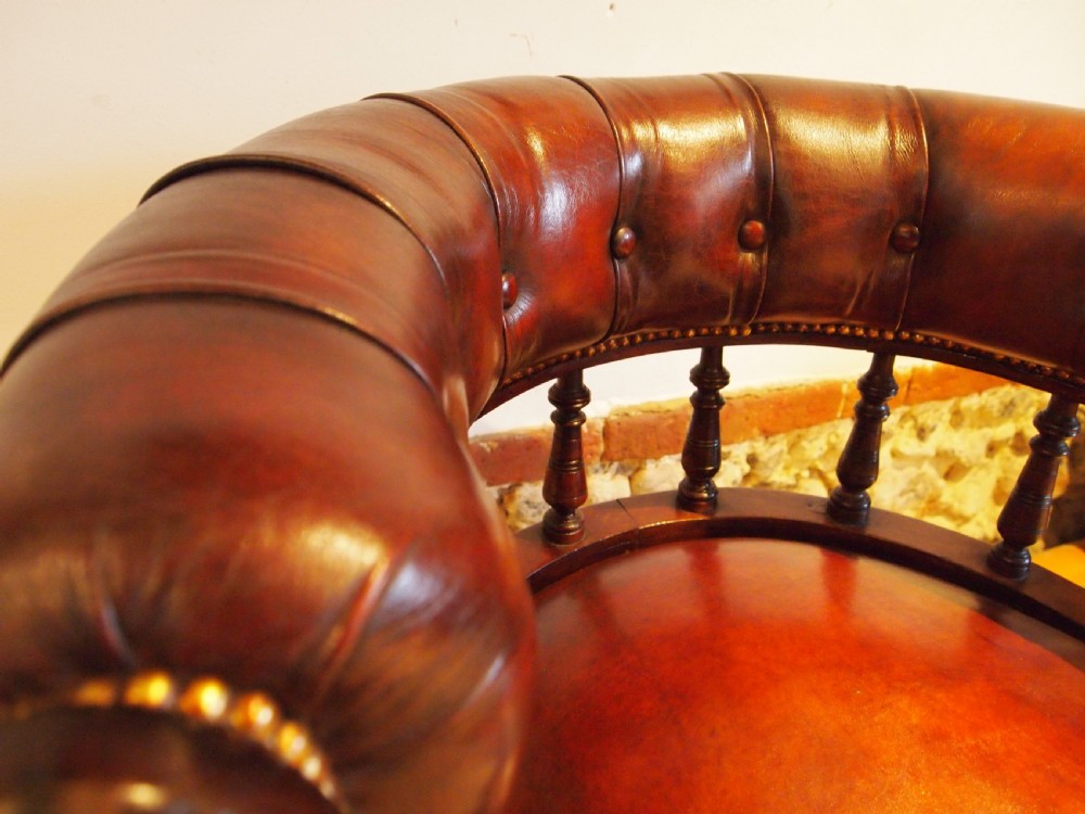 Chair fine Victorian Mahogany & Chestnut Leather desk or library c1870 View VII
