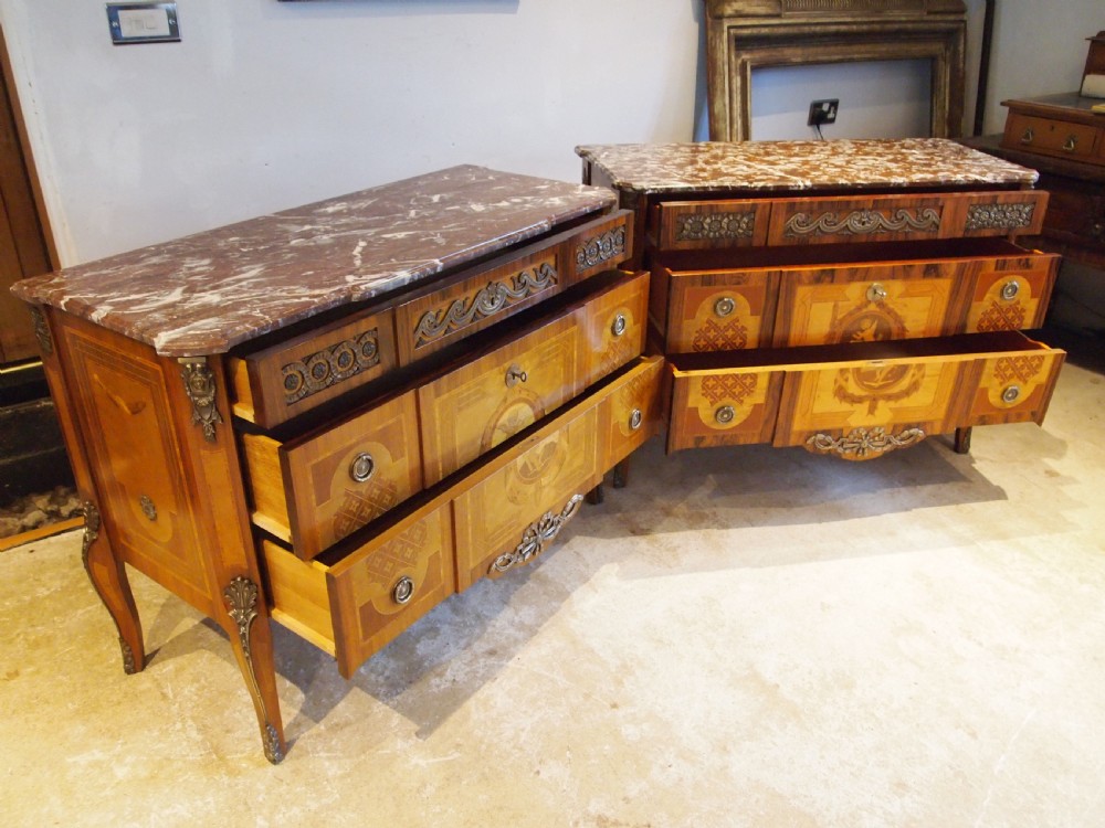 Chest of drawers rare pair of stunning Italian Commodes c1920 View VII