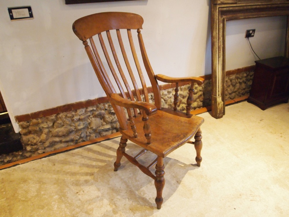 Chair super Victorian Grandfather chair lathe back c1870 View IV