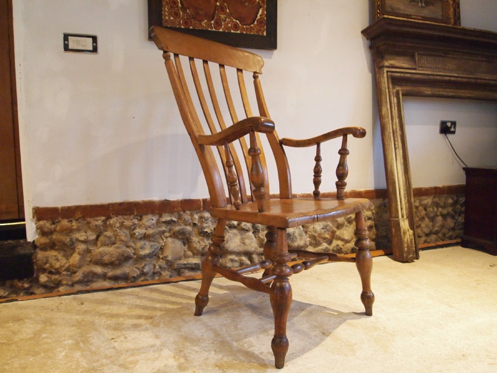 Chair super Victorian Grandfather chair lathe back c1870 View VI