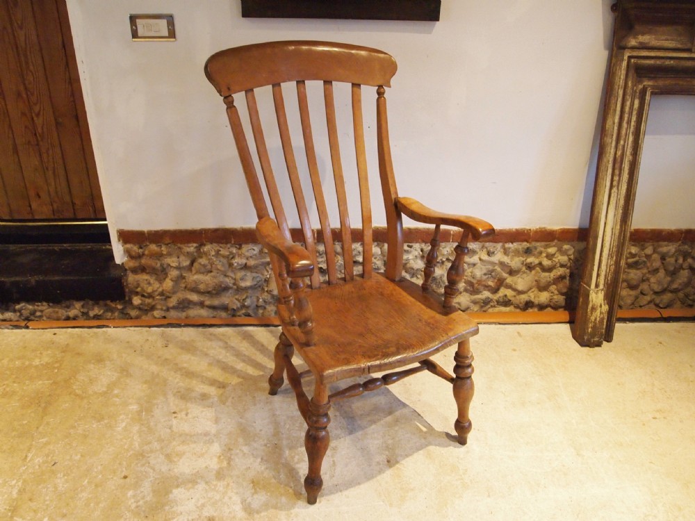 Chair super Victorian Grandfather chair lathe back c1870 View X