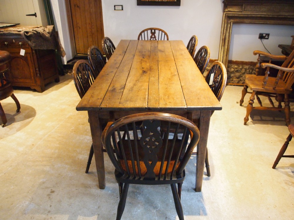 Table stunning English Oak refectory dining table George III c1800 View II
