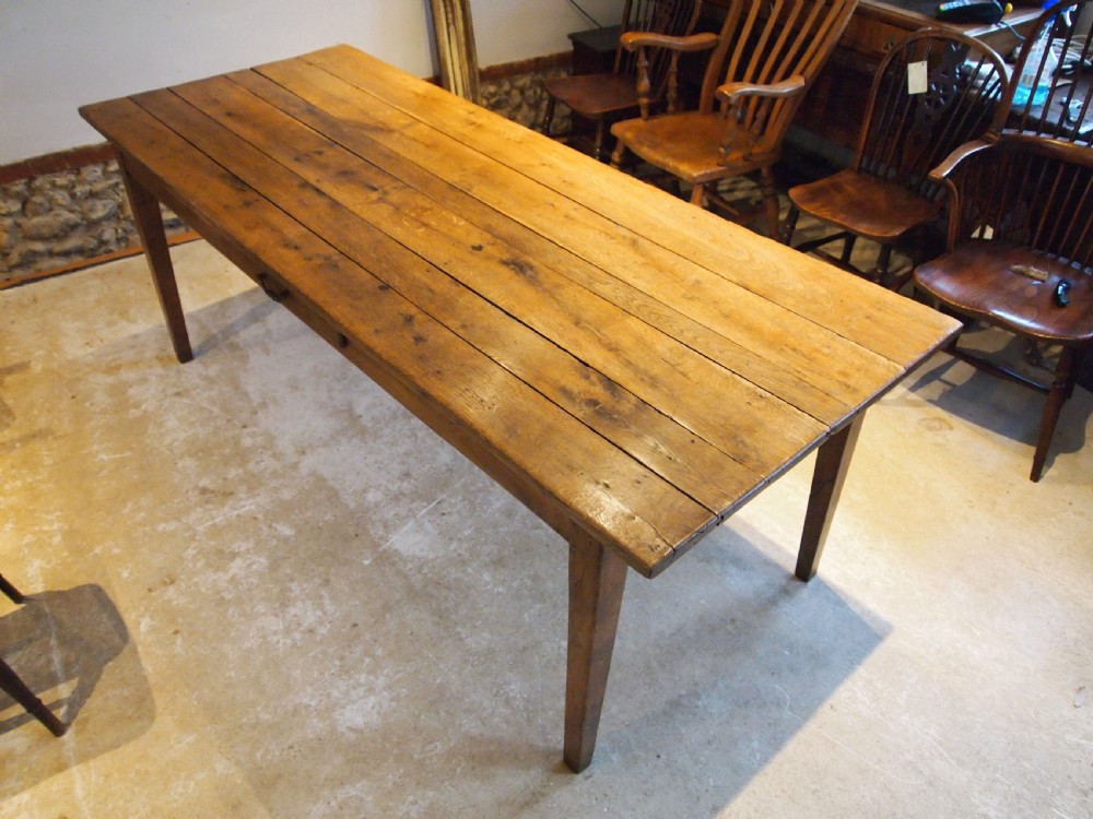 Table stunning English Oak refectory dining table George III c1800 View VIII