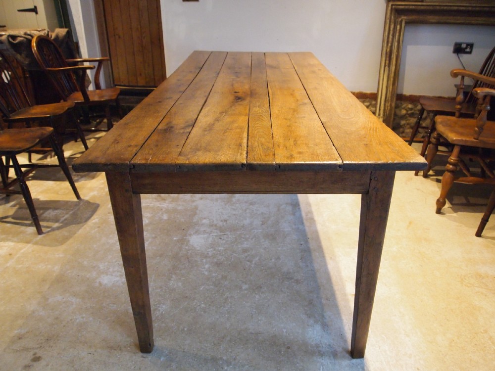 Table stunning English Oak refectory dining table George III c1800 View X
