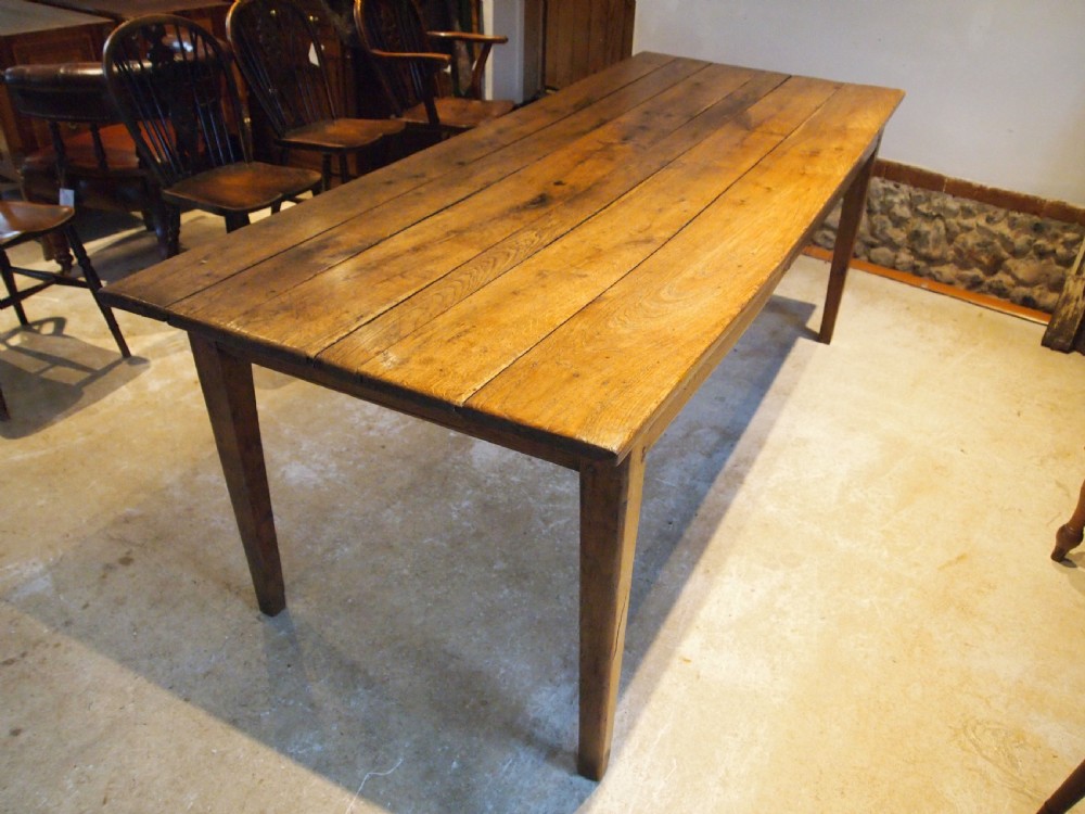 Table stunning English Oak refectory dining table George III c1800 View XI