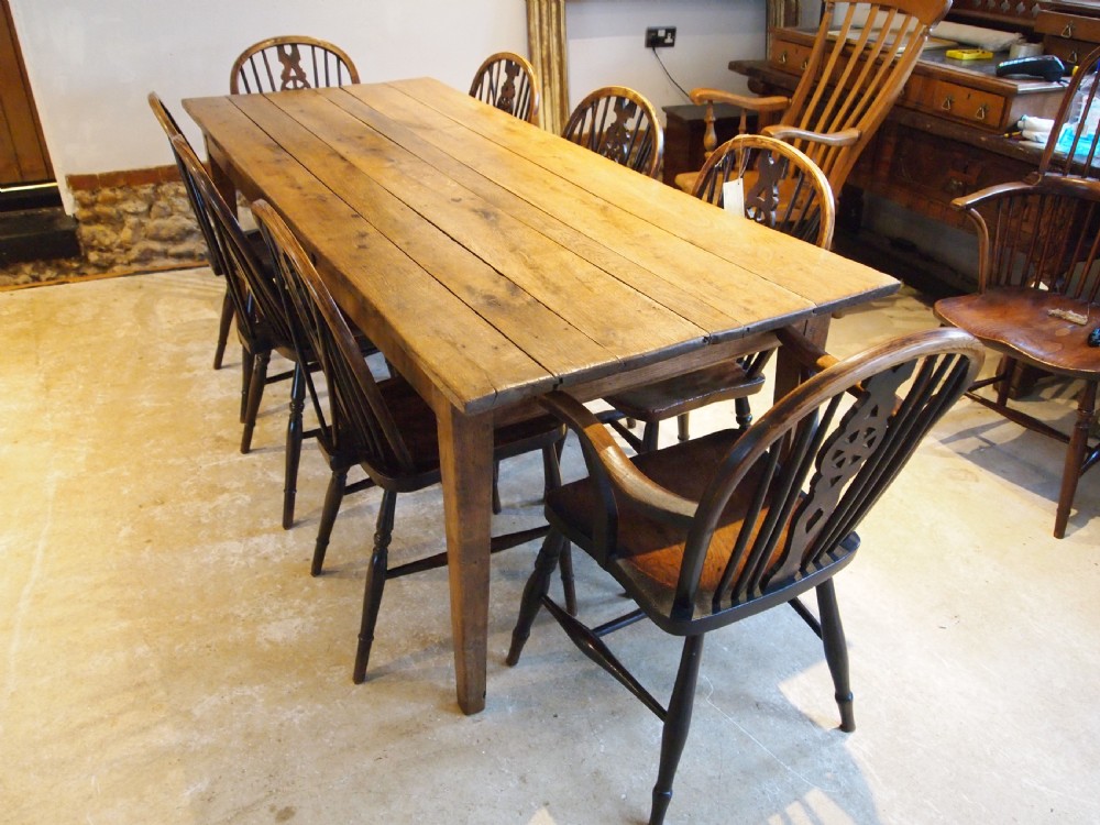 Table stunning English Oak refectory dining table George III c1800 View XIV