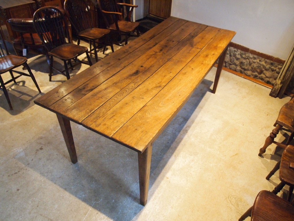 Table stunning English Oak refectory dining table George III c1800 View XV