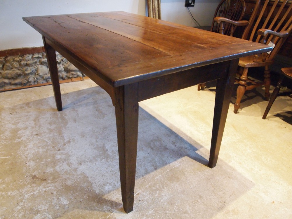 Table refectory farmhouse dining French Cherry and Oak c1840 View V
