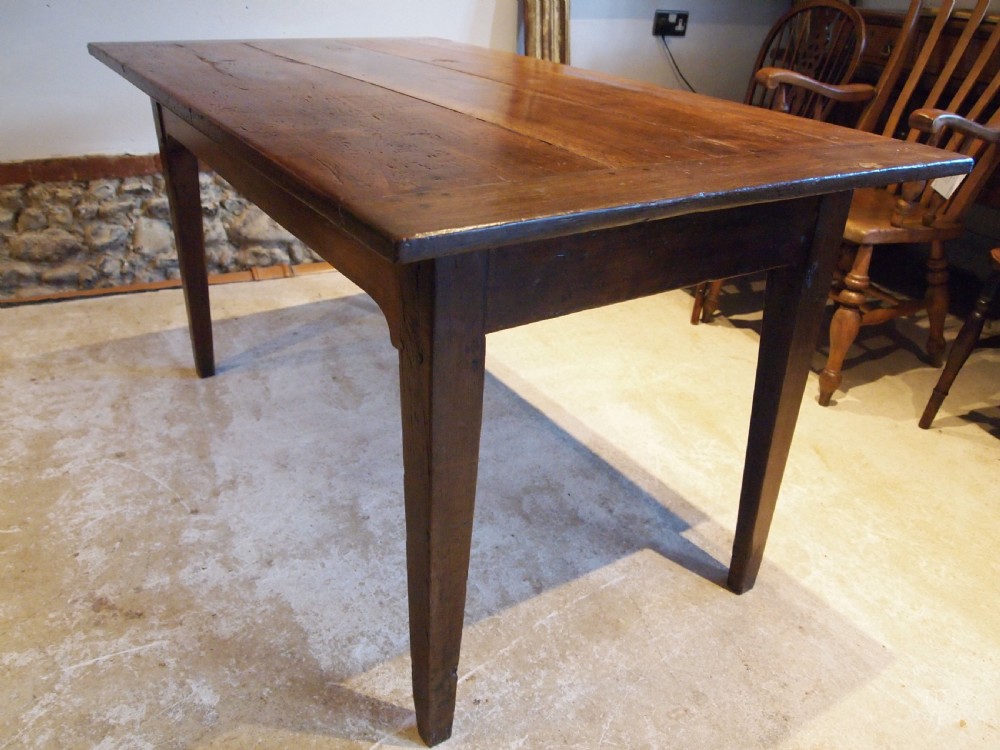 Table refectory farmhouse dining French Cherry and Oak c1840 View X