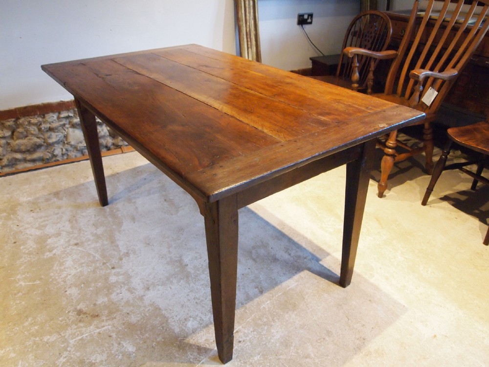 Table refectory farmhouse dining French Cherry and Oak c1840 View XI