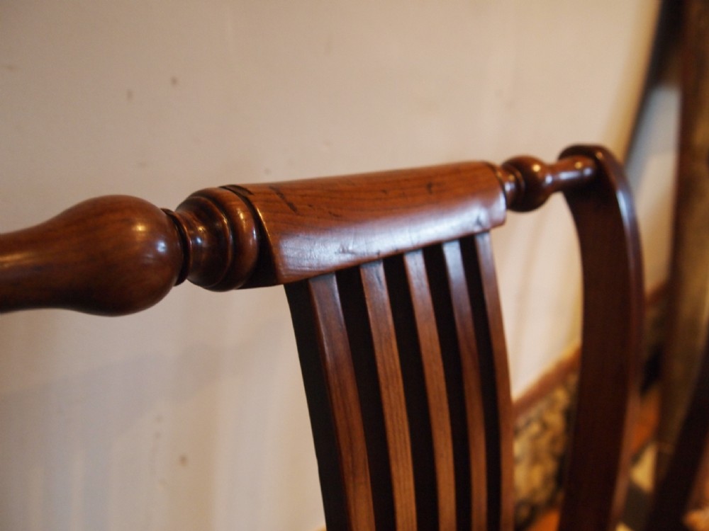Chairs 5 rare regency Fruitwood and Elm kitchen dining chairs c1820 View III