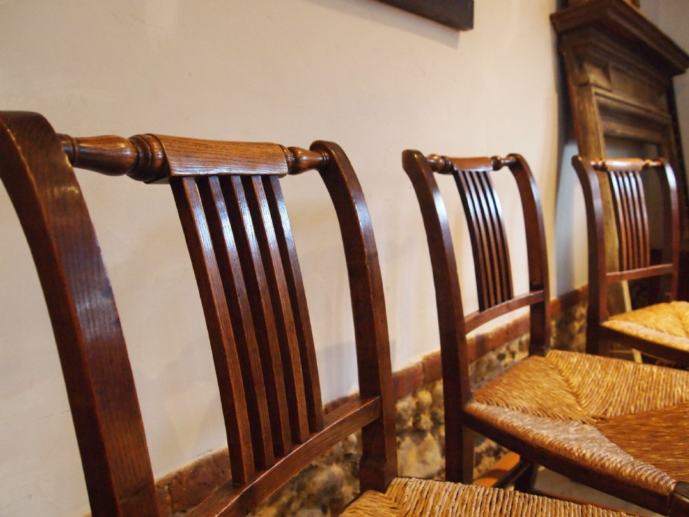 Chairs 5 rare regency Fruitwood and Elm kitchen dining chairs c1820 View VI