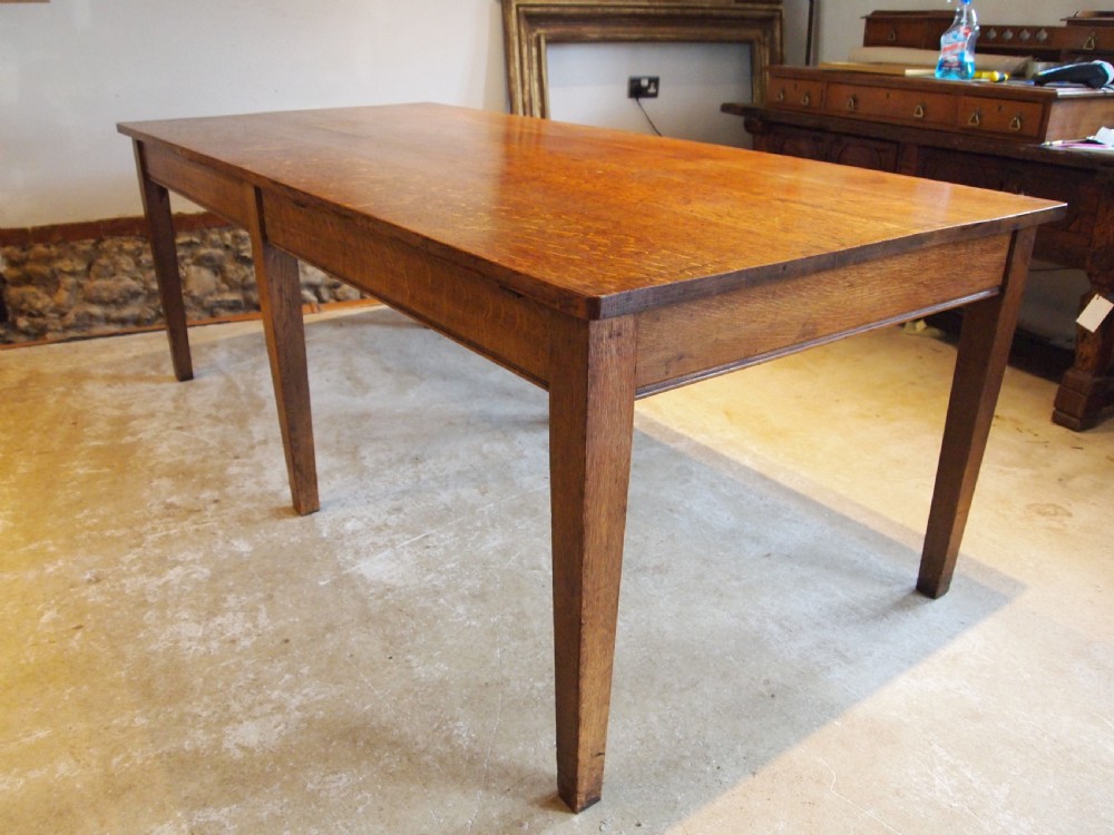 Table refectory dining English Oak great provenance Edwardian c1900 View VII